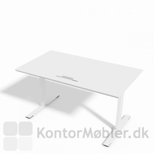 Delta hæve-sænkebord i hvid laminat