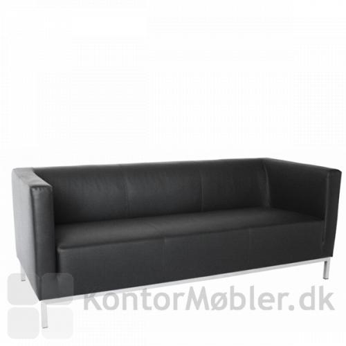 Argo sofa i sort læder til 3 personer
