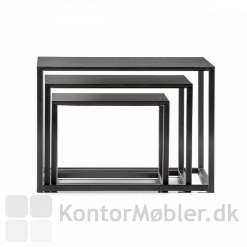 Code loungebord i sort med opstilling i 3 størrelser