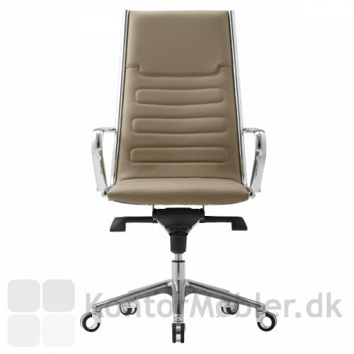Classic Executive Plus kontorstol med gråbrun læderpolstring
