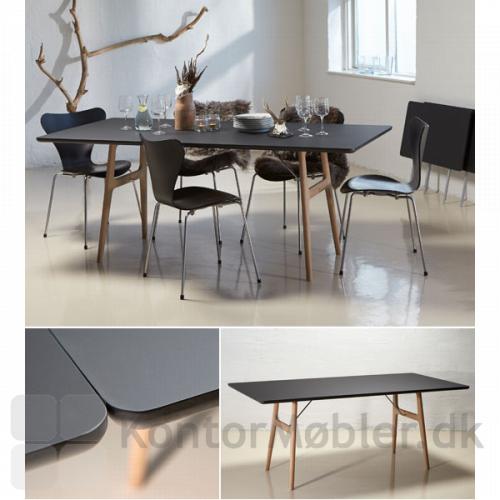 RM13 mødebord med bordplade i sort Fenix laminat