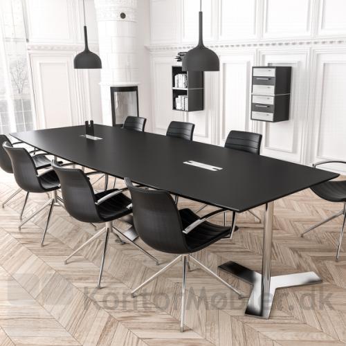Delta tre-delt Mødebord fra dencon med sort overflade