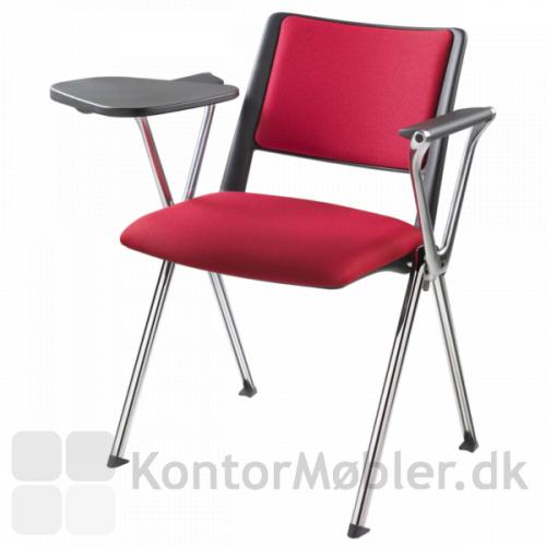 Rave konferencestol med krom ben, armlæn i poleret aluminium og skriveplade