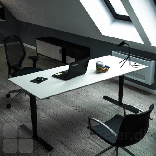 Delta hævesænkebord med Hvid overflade på kontor