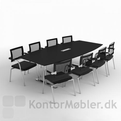 Delta konferencebord med sort overflade