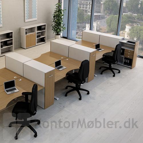 JIVE udtræksskabe 3 rum høj kan bruges til afskærmning mellem arbejdspladser i stor rums kontorer