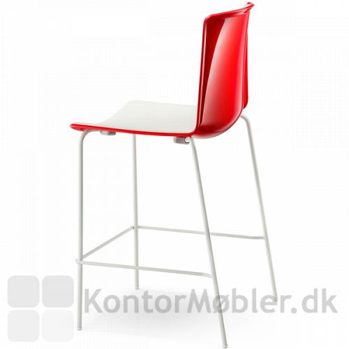 Tweet barstol med rød blank ryg