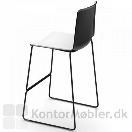 Tweet barstol med sæde i sort og hvid