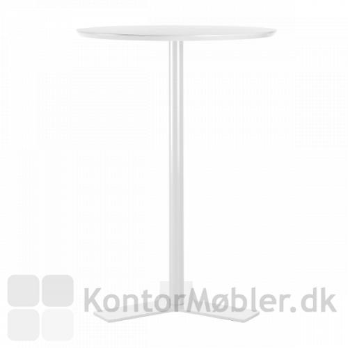 Delta mødebord med hvid bordplade og hvidt stel - højde 105 cm