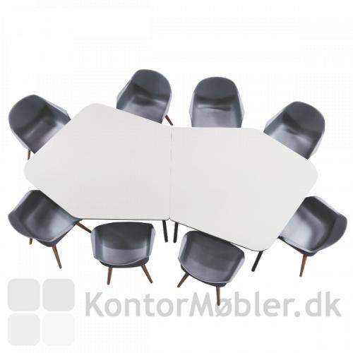 Flake mødebord sammensat af 2 Diamond bordplader