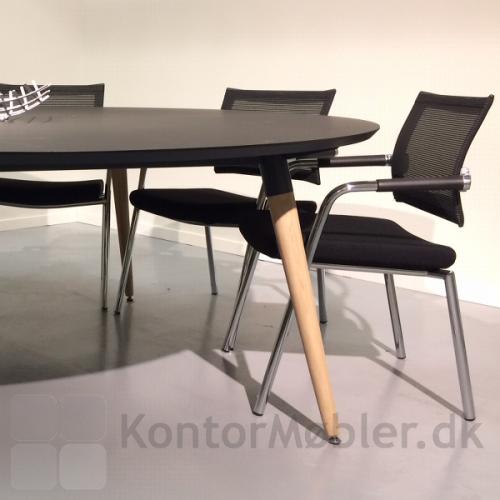 XL konferencebord med ben i ubehandlet egetræ