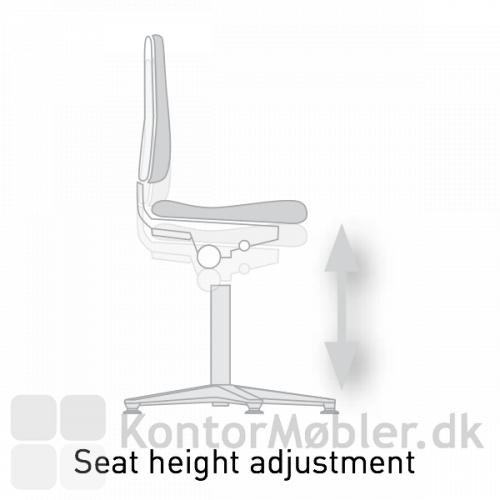 Cleanroom laboratorie stol har en sæde vandring fra 49 til 63 cm