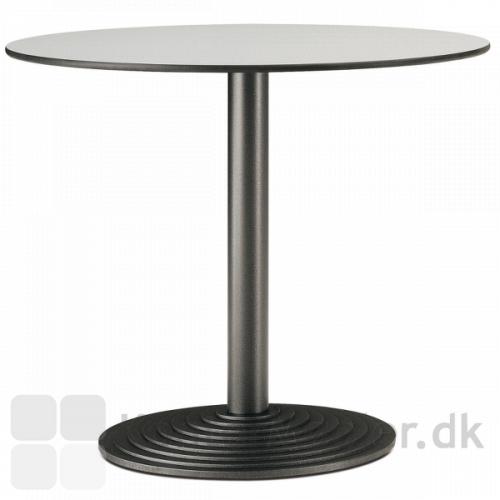 Step cafébord med sort stel, vælg mellem flere bordplade typer