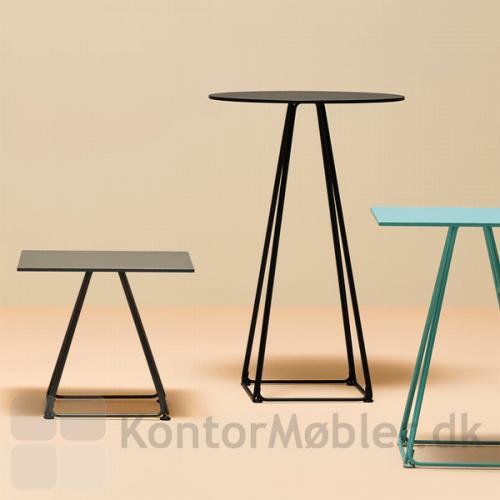 Lunar cafébord i sort, vælg mellem højde 50 cm, 73 cm eller 110 cm