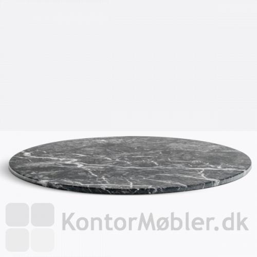 Sort marmor bordplade til Inox cafébord