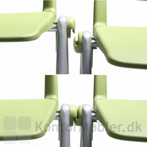 Rave stolen uden armlæn har integreret koblingsbeslag