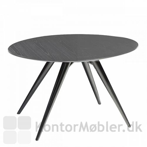 Eclipse rundt bord med bordplade i gråbejdset ask og sorte ben