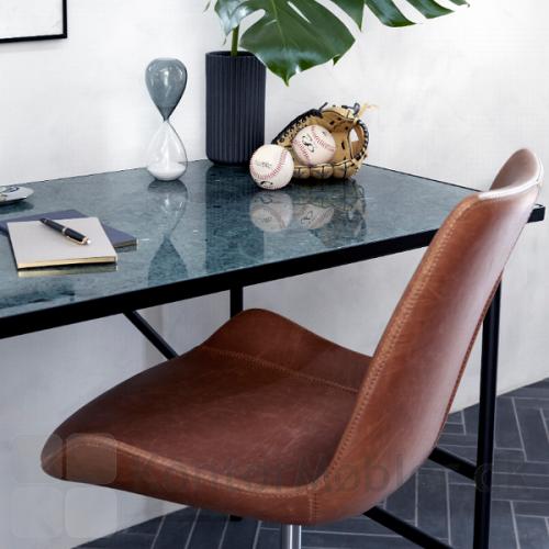 Hype kontorstol polstret med lys brun kunstlæder