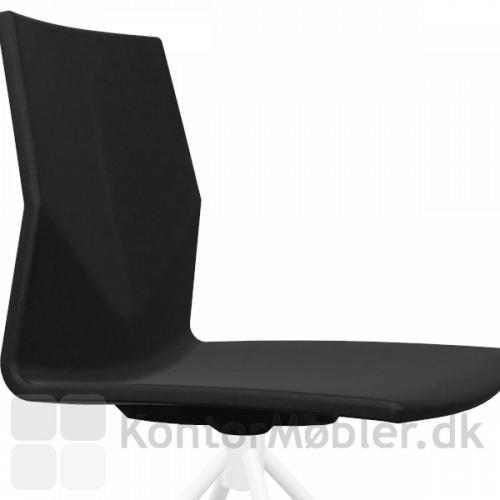 Four Cast´2 One mødestol med sort læderpolstring