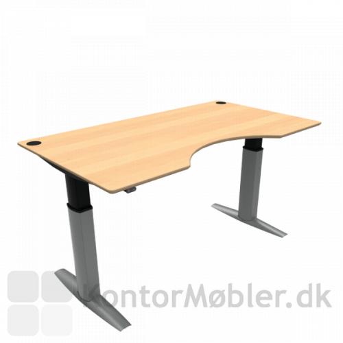 Conset 501-23 hæve sænke bord med bordplade i finér med centerudskæring. Kontakt os for yderligere information