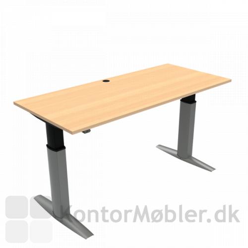 Conset 501-23 hæve sænke bord med bøg melamin bordplade i størrelsen 180x80 cm