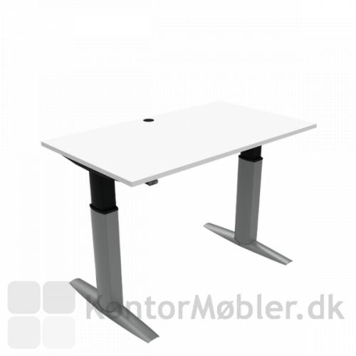 Conset 501-23 hæve sænke bord med hvid bordplade i størrelsen 140x80 cm