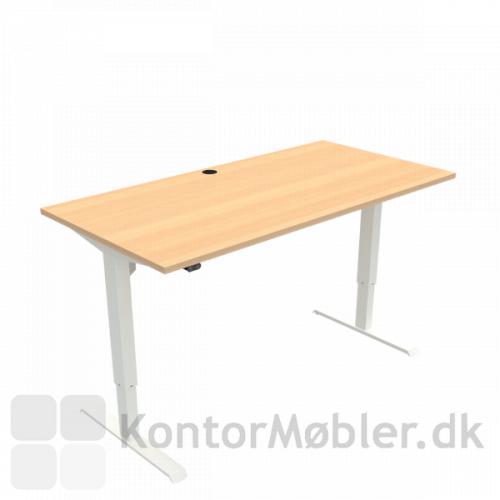 Conset 501-33 hæve sænke bord med bordpladestørrelse 160x80 cm, hvide ben