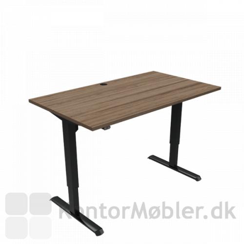 Conset 501-33 hæve sænke bord med bordpladestørrelse 140x80 cm, sorte ben