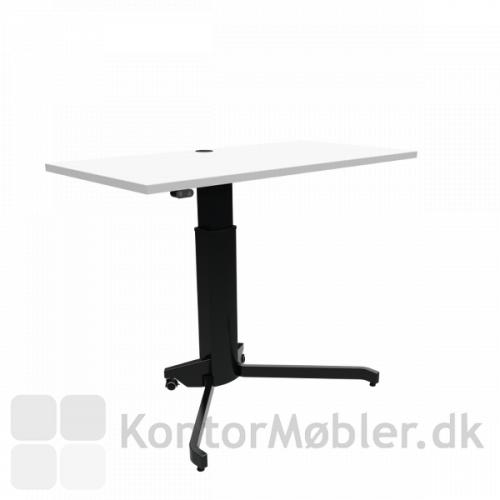 Conset 501-7 hæve sænke bord med hvid melamin bordplade og sort stel