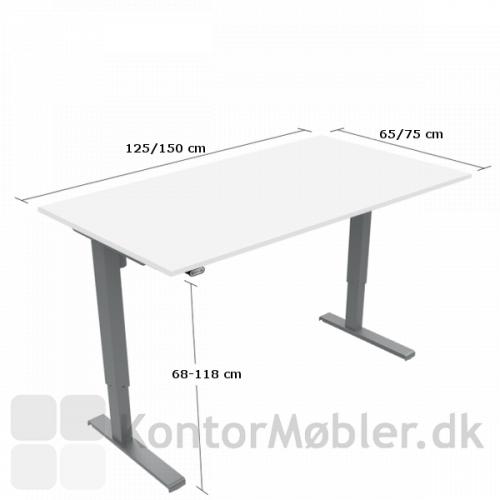 Basic hæve sænke bord i laminat med mål