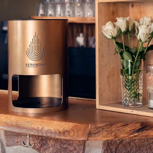 Berøringsfri elektronisk håndsprit dispenser i bronze til restaurant, bar eller hotel