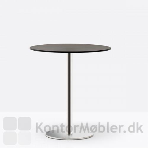 Inox cafébord med sort bordplade