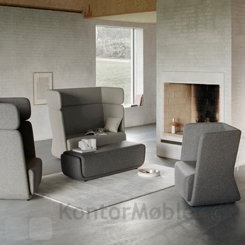 Softline basket højrygget sofa, basket stol med høj eller lav ryg samt puf, perfekt til fordybelse