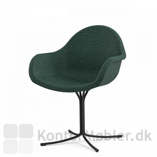 EPIC Ara luksus mødestol med grøn polstring og sort stel