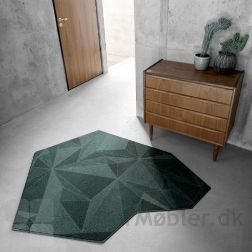 Create tæppe i geometriek form og med overlook kant