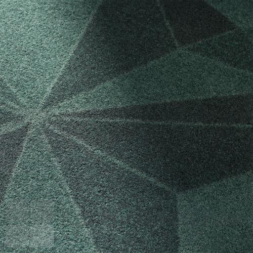 Create tæppe kan vælges med mønsteret Crystal i grønne nuancer