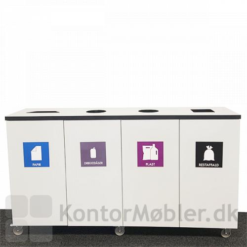 Affaldssorteringsskab kan special bestilles med 4 moduler. Kontakt os for yderligere information og priser