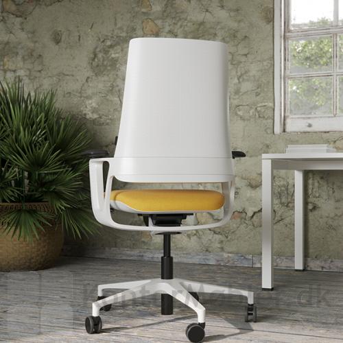 Connex2 kontorstol med sæde og ryg, samt stel i hvid