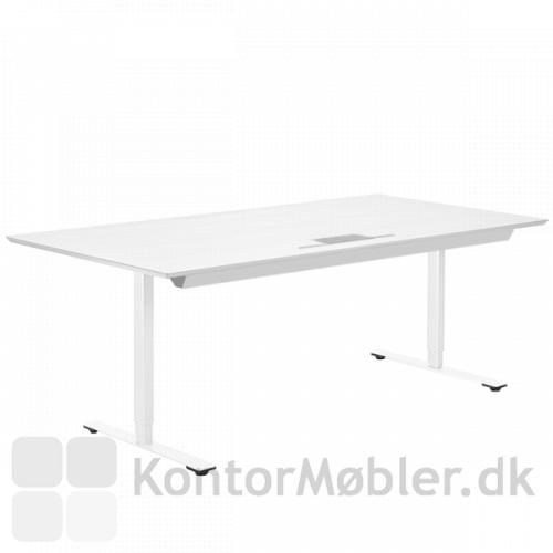 Delta hæve-sænkebord i hvid laminat