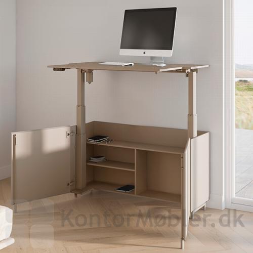 Conset skrivebord til hjemmekontor - bordpladen har en højdevandring fra 68 cm til 130 cm