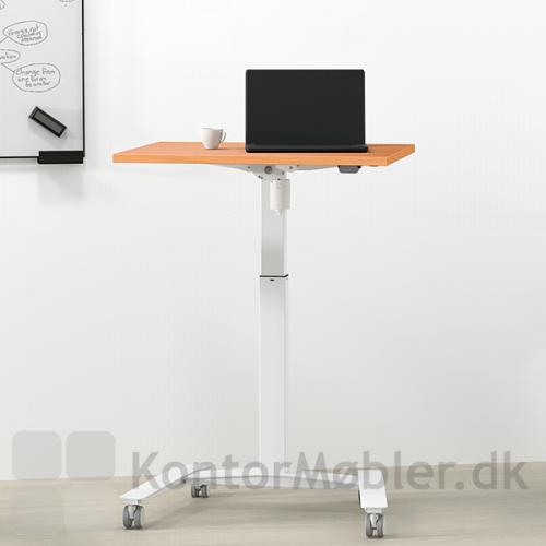 Conset lille skrivebord med bøg melamin bordplade og hvidt stel