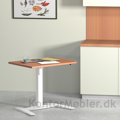 Conset lille hæve sænkebord med bordplade i bøg melamin - perfekt til køkkenet, hvor der skal læses lektier og arbejdes
