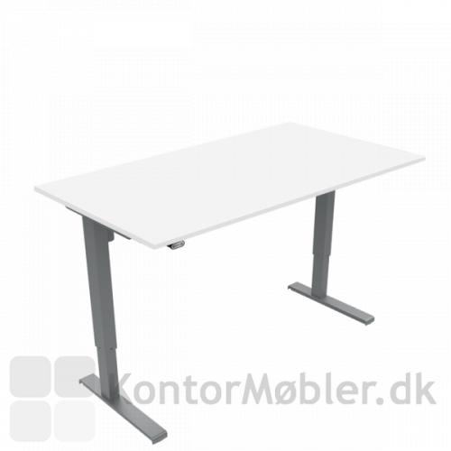 Basic hæve sænke bord i hvid laminat