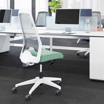 Every Design hvid kontorstol med hvid netryg