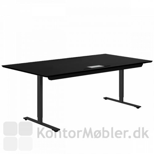Delta hæve-sænkebord i sort linoleum