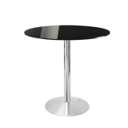 Cafébord med bordplade i glas