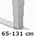 3-leddet kvadratiske ben 65-131 cm (0,-) (0395)