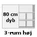 3-rum høj - dybde 80 cm (0,-) (2-318-10H)