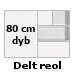 Delt / hylder til begge sider - dybde 80 cm (507,-) (2-318-10HV)