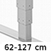3-leddet rektangulær 62-127 cm (0355)